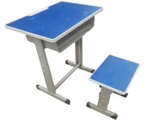 侯马市山西蓝色塑料单人课桌椅-20