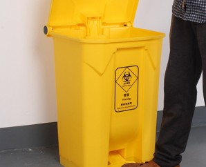 脚踏式黄色医疗废物回收桶医院用垃圾桶
